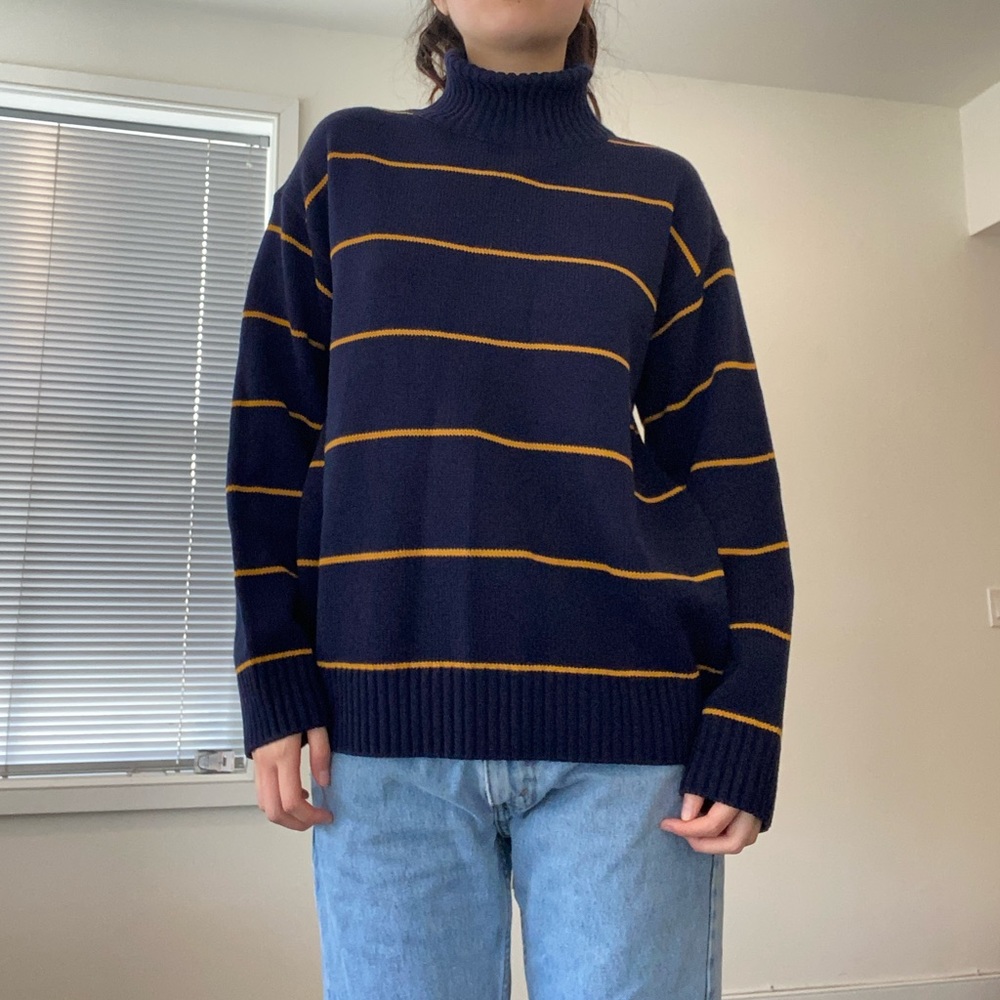 Korean Striped Turtleneck